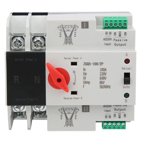 Buy Dual Power Automatic Transfer Switch ZGQ5 100 2P 220V Mini Dual