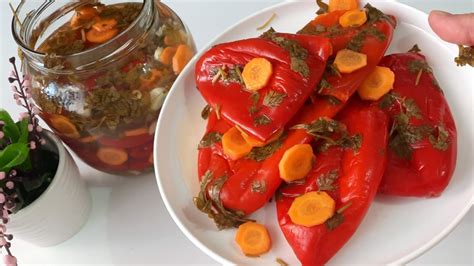 Turshi Me Speca Te Kuq Pa Konzervues Pickled Red Peppers Youtube