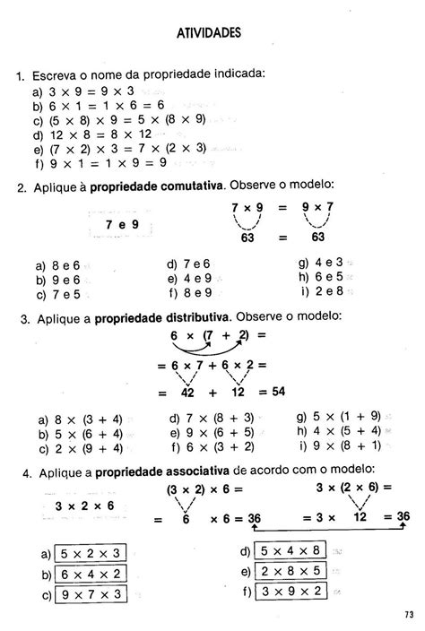 Atividades Propriedades Da Multiplicação 4 Ano Roaredu