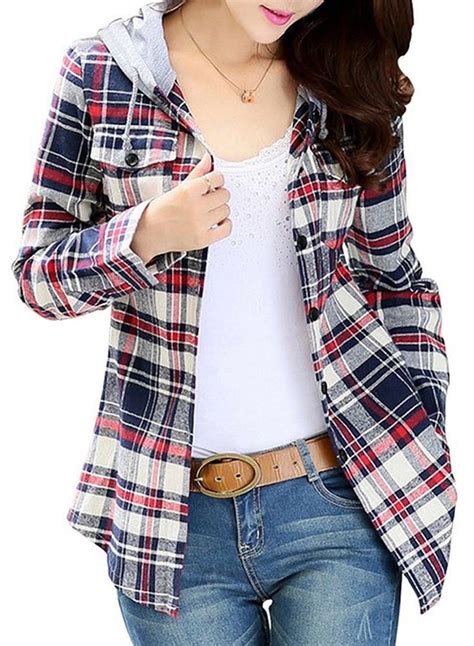 A Soft Flannel Hoodie So Your Coziness Is Always Level Snuggie Women Shirts Blouse Plaid