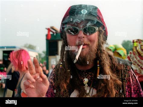 Smoking A Large Joint At Annual Cannabis Festival In London Stock Photo