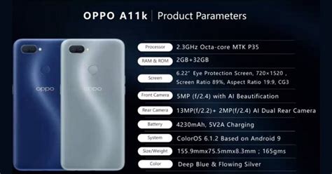 Oppo A11k Launched At Rs 9 000 With Dual Rear Cameras 4 230mah Battery Desync Media