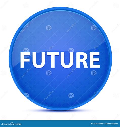 Future Aesthetic Glossy Blue Round Button Abstract Stock Illustration