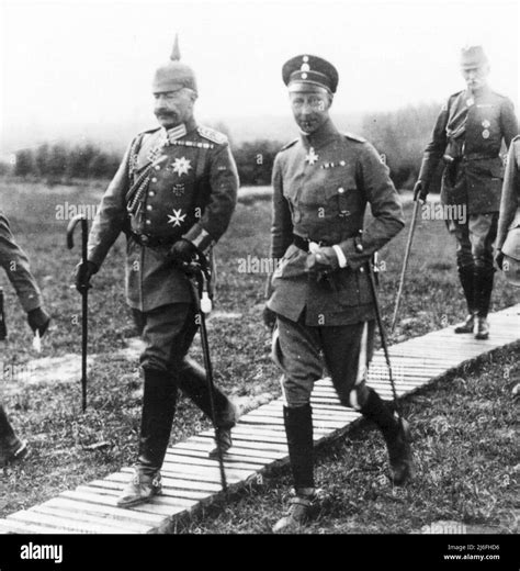 Kaiser Wilhelm Ii Of Germany With His Son Crown Prince Wilhelm In