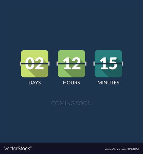 Flip Countdown Timer Clock Counter Flat Royalty Free Vector