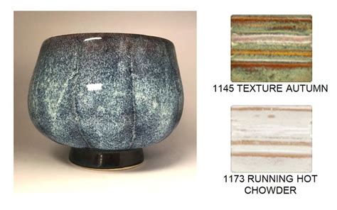 1145 Texture Autumn And 1173 Running Hot Chowder On Top Ceramics