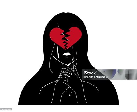 Silhouette Material Of A Woman With A Broken Heart Stock Illustration Download Image Now