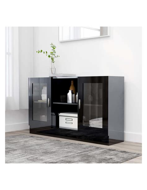 Buffet Salon Noir Buffet Vitrine Meuble Rangement Vitrine Ciel Terre