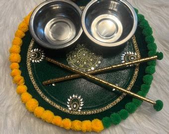 Indian Mehandi Sangeet Thali Platter Indian Wedding Rituals Decorated