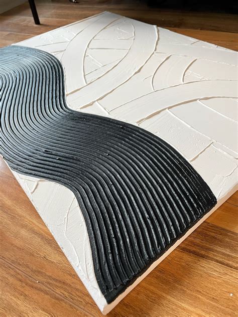 Wavy Ii Xx Large Textured Plaster Wall Art Minimalist Etsy