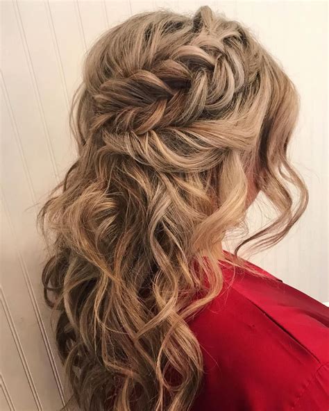 Beautiful Braided Half Up Half Down Hairstyle Fabmood Wedding