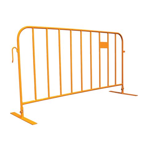 Yellow Powder Coated Finish Steel Barrier Interlocking Crowd Control