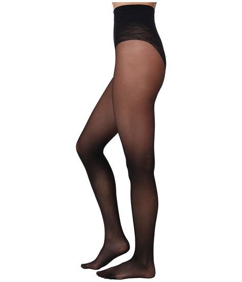 Wolford Lace Tummy Control Top Tights In Black Lyst