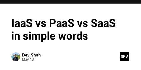 Iaas Vs Paas Vs Saas In Simple Words Dev Community