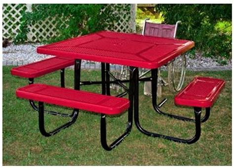 Ada Accessible Steel Picnic Table Portable Or Surface Mounted