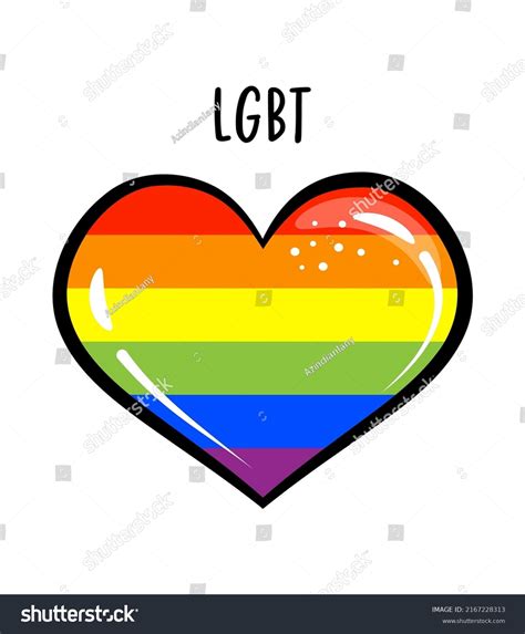 Lgbt Heart Symbol Rainbow Heart Sticker Stock Vector Royalty Free 2167228313 Shutterstock