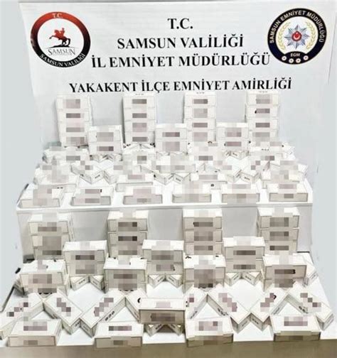 Samsun da 40 Bin Adet Boş ve Bin Adet Dolu Makaron Boş Sigara Kutusu