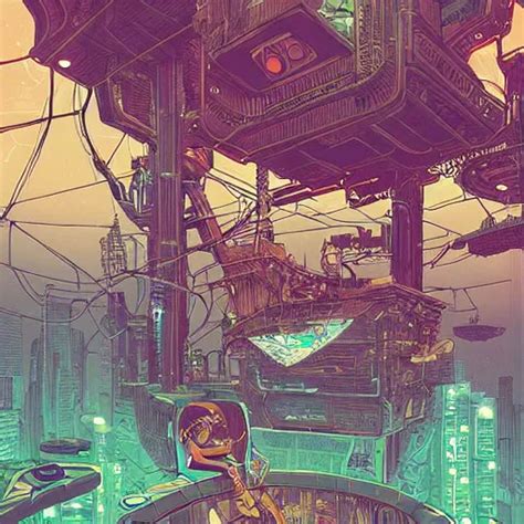 Krea Stunningly Intricate Illustration Of A Cyberpunk Explorer