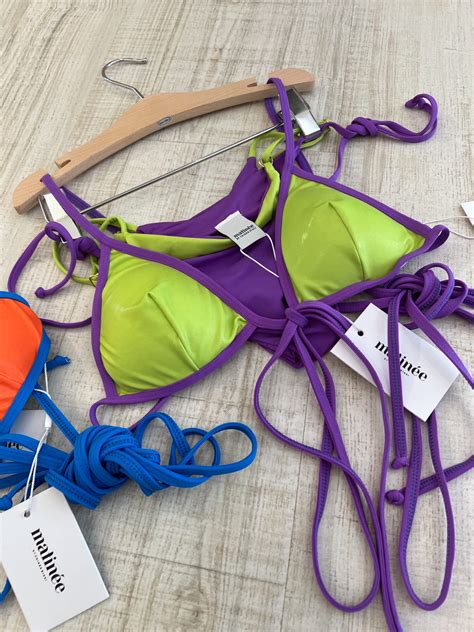 Bikini Triangolo Annie Rainbow Lime E Viola Matin E Scintille Store