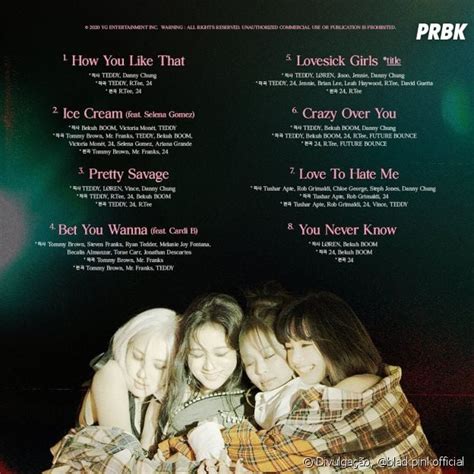 Blackpink Tracklist Do Novo Lbum Traz Detalhes Que Voc Pode N O Ter