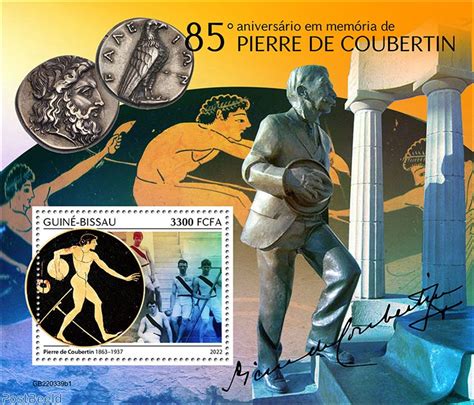 Timbre Guinea Bissau Th Memorial Anniversary Of Pierre De