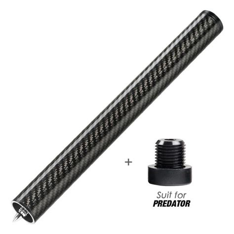 Pool Cue Extender 12 Inch Carbon Fiber Billiards Cue Extension With Bu