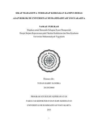 SIKAP MAHASISWA TERHADAP KEBIJAKAN KAMPUS BEBAS ASAP ROKOK DI