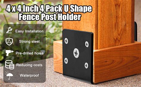 Pack X Inch Concrete Post Anchor U Shape Fence Post Holder Ground