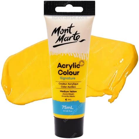 Pintura Acr Lica Mont Marte Signature Tubo De Ml Amarillo Medio