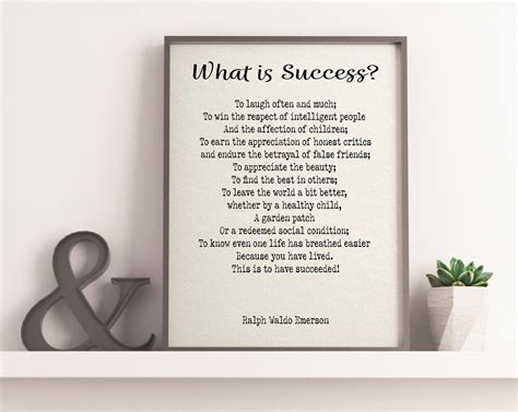 What Is Success By Ralph Waldo Emerson Printable Quote Poetry Wall