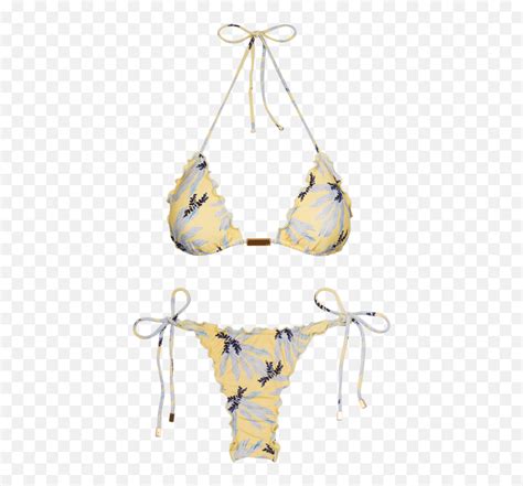 Lily Yellow Ripple Bikini Vix Paula Hermanny Swimsuit Bottom Png