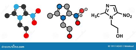 Metronidazole Antibiotic Drug Nitroimidazole Class Molecule Stock