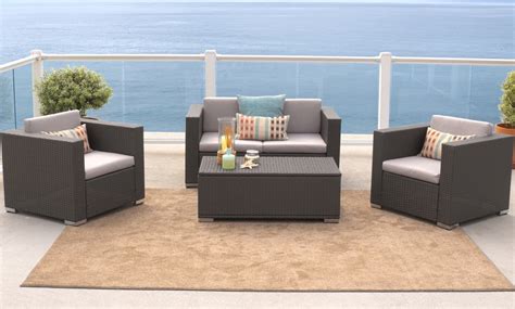 Wicker 4-Piece Outdoor Sofa Set | Groupon Goods