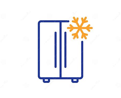 Two Chamber Refrigerator Line Icon Fridge With Snowflake Sign Vector Stock Vector