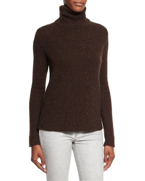 Lyst Ralph Lauren Black Label Easy Turtleneck Cashmere Sweater In Brown