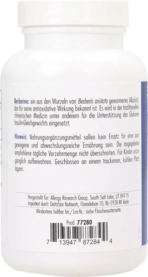 Berberine G Lules Veg Allergy Research Group Boutique En Ligne