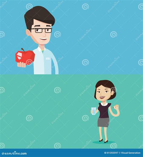 Prescribing Diet For Overweight Fat Patient Vector Illustration Girl