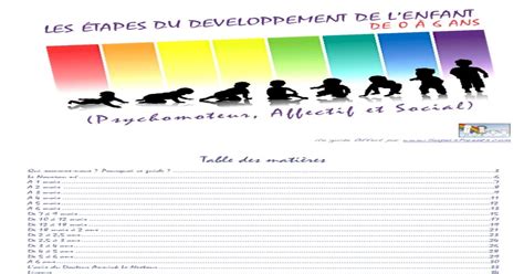 Pdf Les Etapes Du Developpement De L Enfant Dokumentips