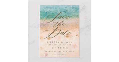 beach destination wedding save the date card | Zazzle