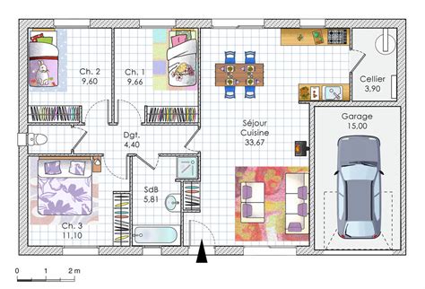 Plan De Maison 80m2 3 Chambres Ventana Blog