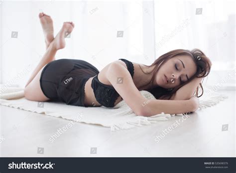 Beautiful Sexy Brunette Woman Sleeping Erotic Stock Photo Shutterstock