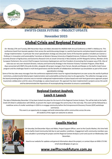 Project Updates | Swifts Creek Future