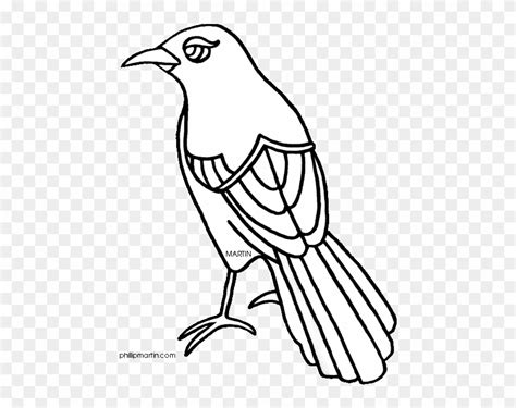 Download Texas Mockingbird Clipart - Texas State Bird Drawing - Png ...