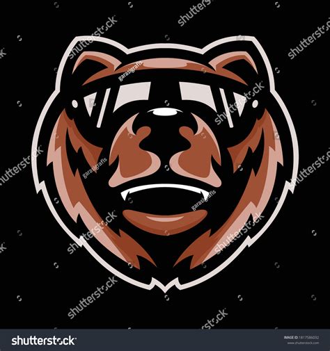 Cool Bear Mascot Illustration Vector Stock Vector Royalty Free