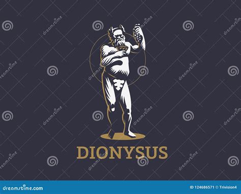 Dionysus Or Bacchus Holds A Bunch Stock Vector Illustration Of Grape