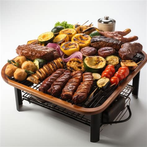 Premium Ai Image Barbeque Grill Sizzling With Meats And Vegetables Summer Cookout