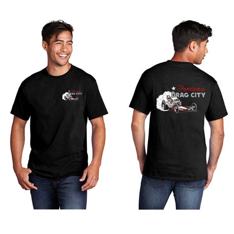 Fontana Drag City Vintage Style Drag Race Hot Rat Rod Racing Black Or White Short Sleeve T Shirt