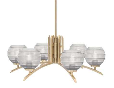 Toltec Lighting Kurve 6 Light Chandelier Shown In New Age Brass Finish