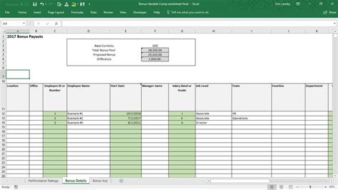 Employee Bonus Excel Template Incentive Plan Calculation Etsy Excel