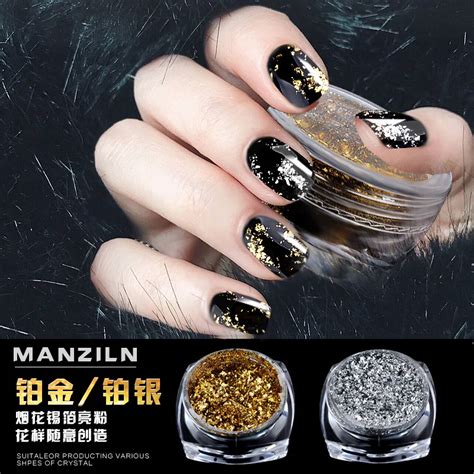 New Gold Silver Paillette Magic Mirror Nail Glitters Shinning Powder Diy Nail Art Tool Nail